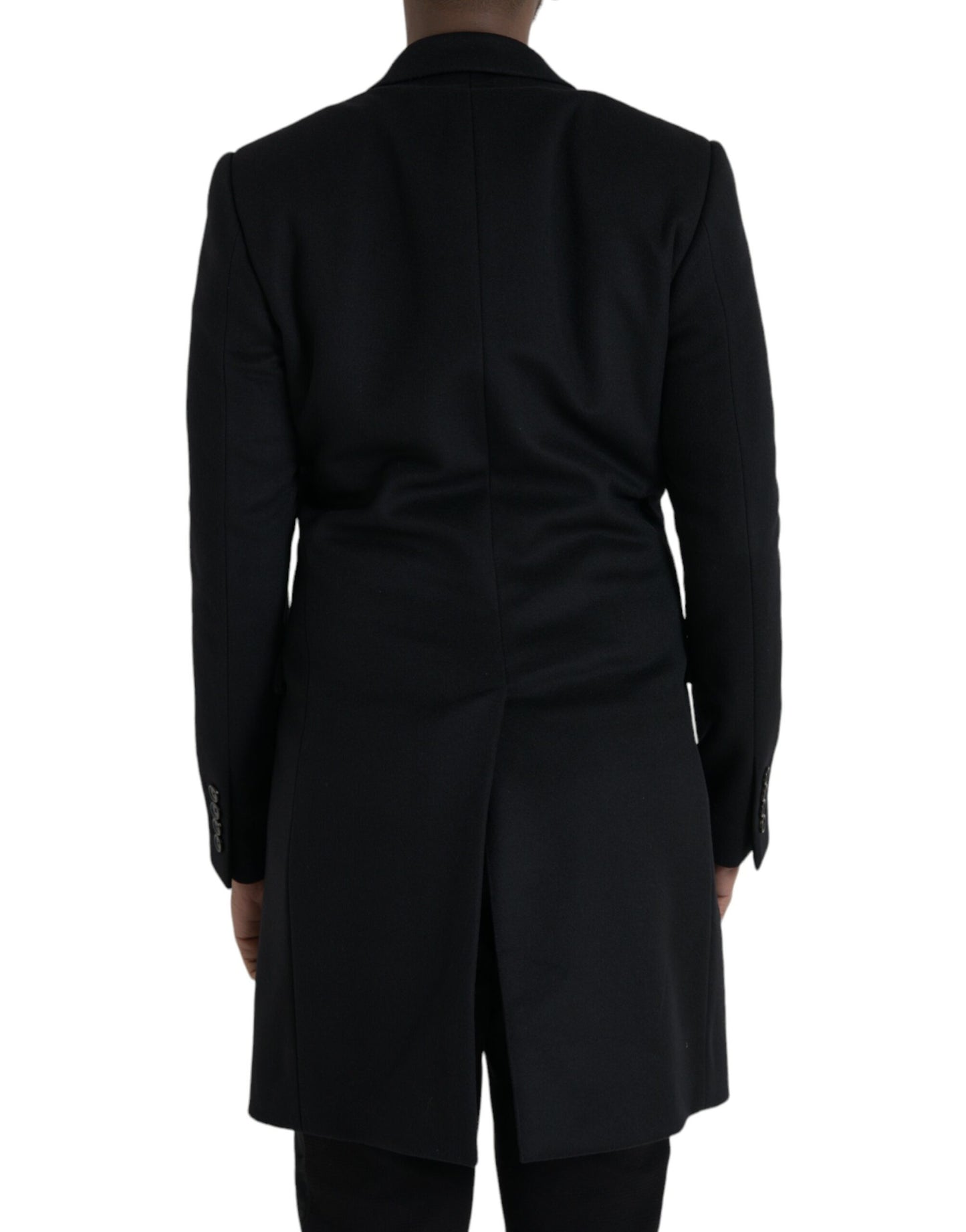 Chaqueta gabardina negra de un solo pecho