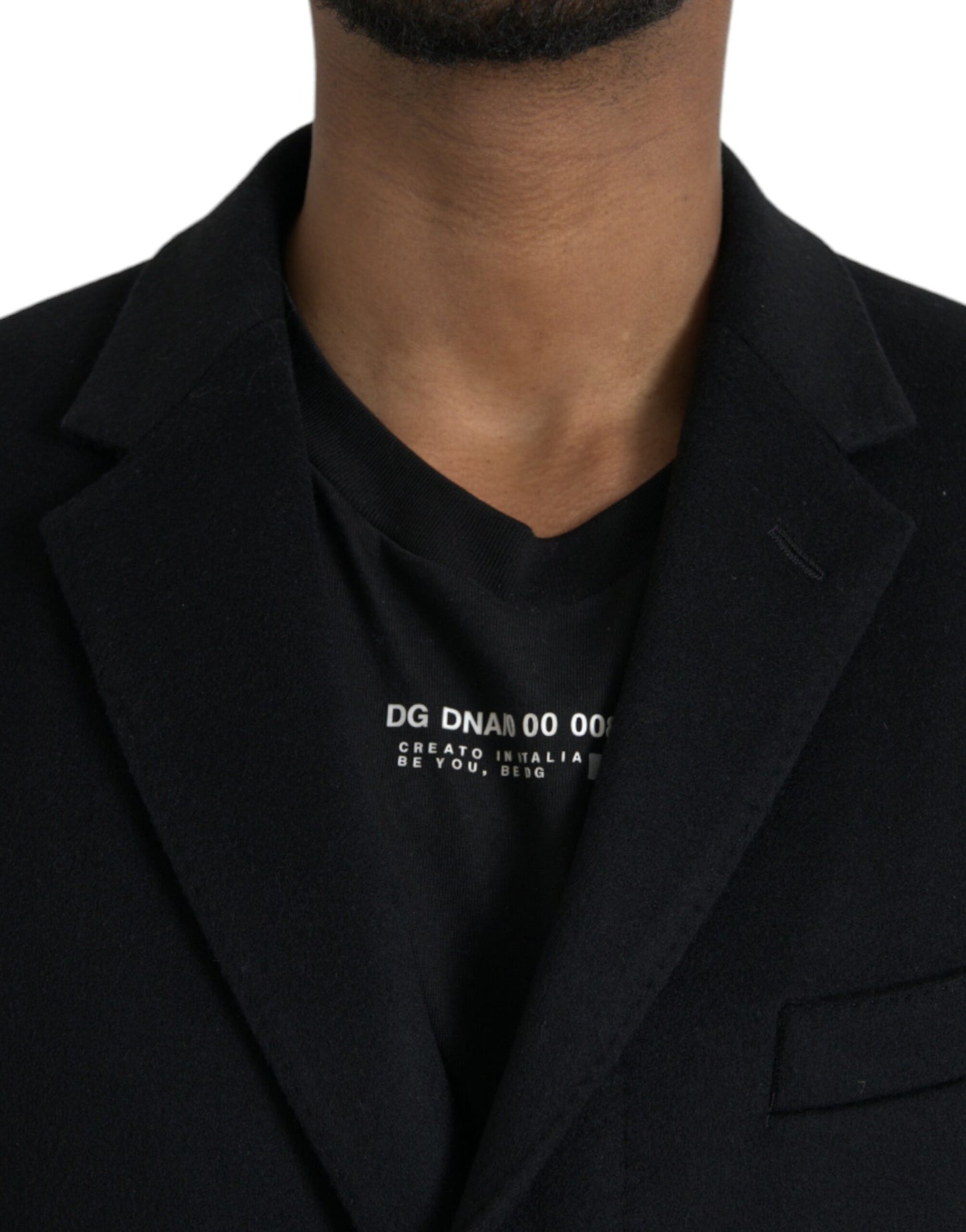 Chaqueta gabardina negra de un solo pecho