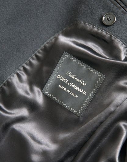 Chaqueta gabardina negra de un solo pecho