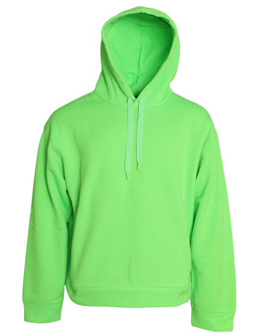 Suéter con capucha verde neón