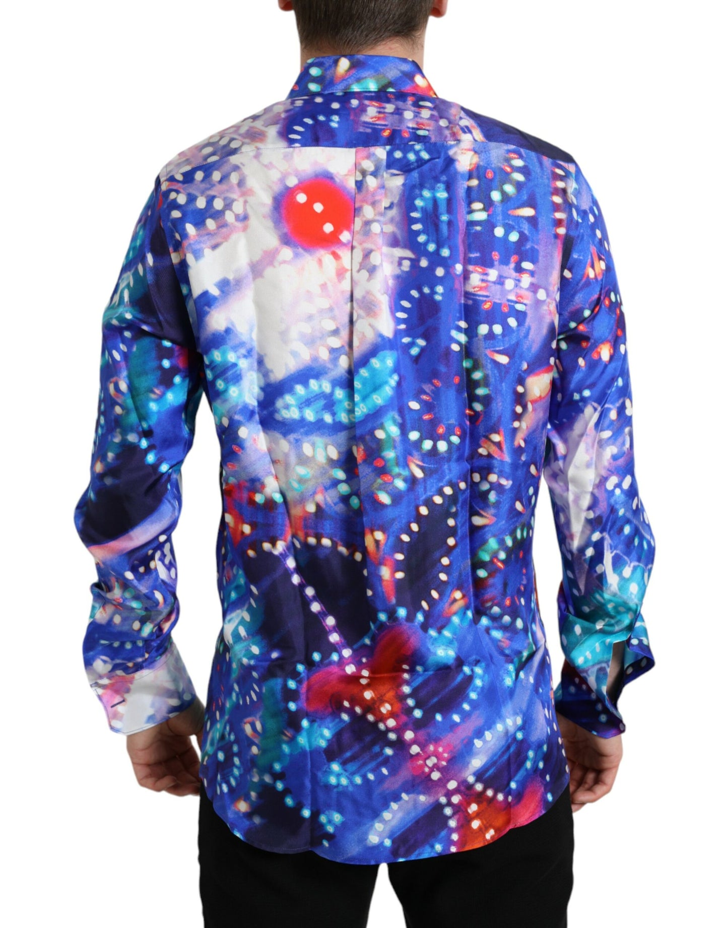 Camisa MARTINI ajustada de seda Luminarie morada