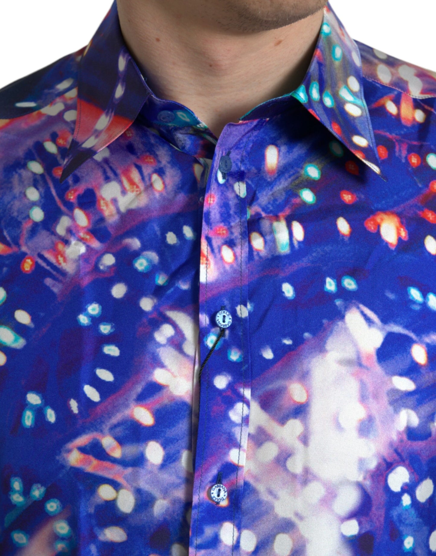 Camisa MARTINI ajustada de seda Luminarie morada