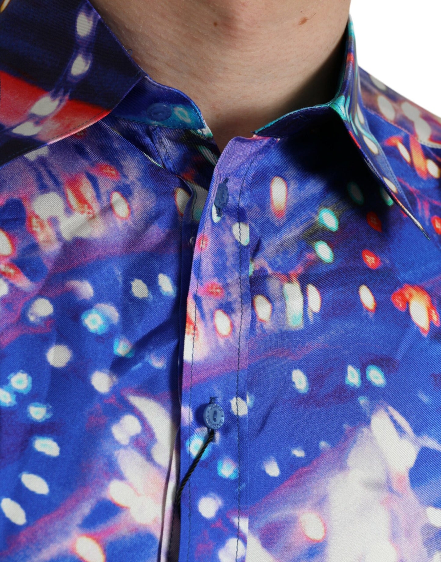 Camisa MARTINI ajustada de seda Luminarie morada