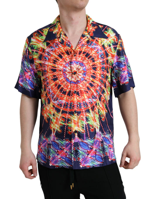 Camisa casual de seda Luminarie multicolor