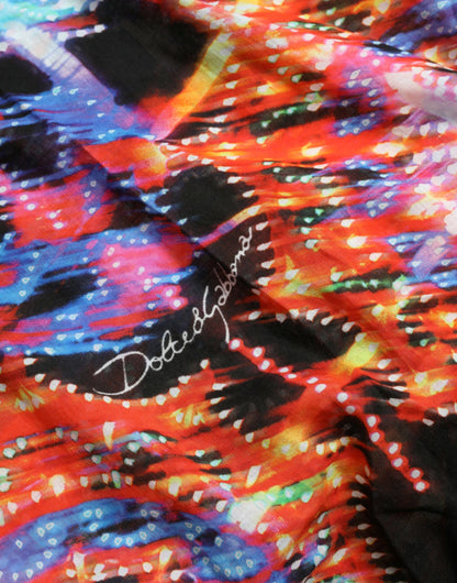 Camiseta de algodón con estampado de luminarias multicolor