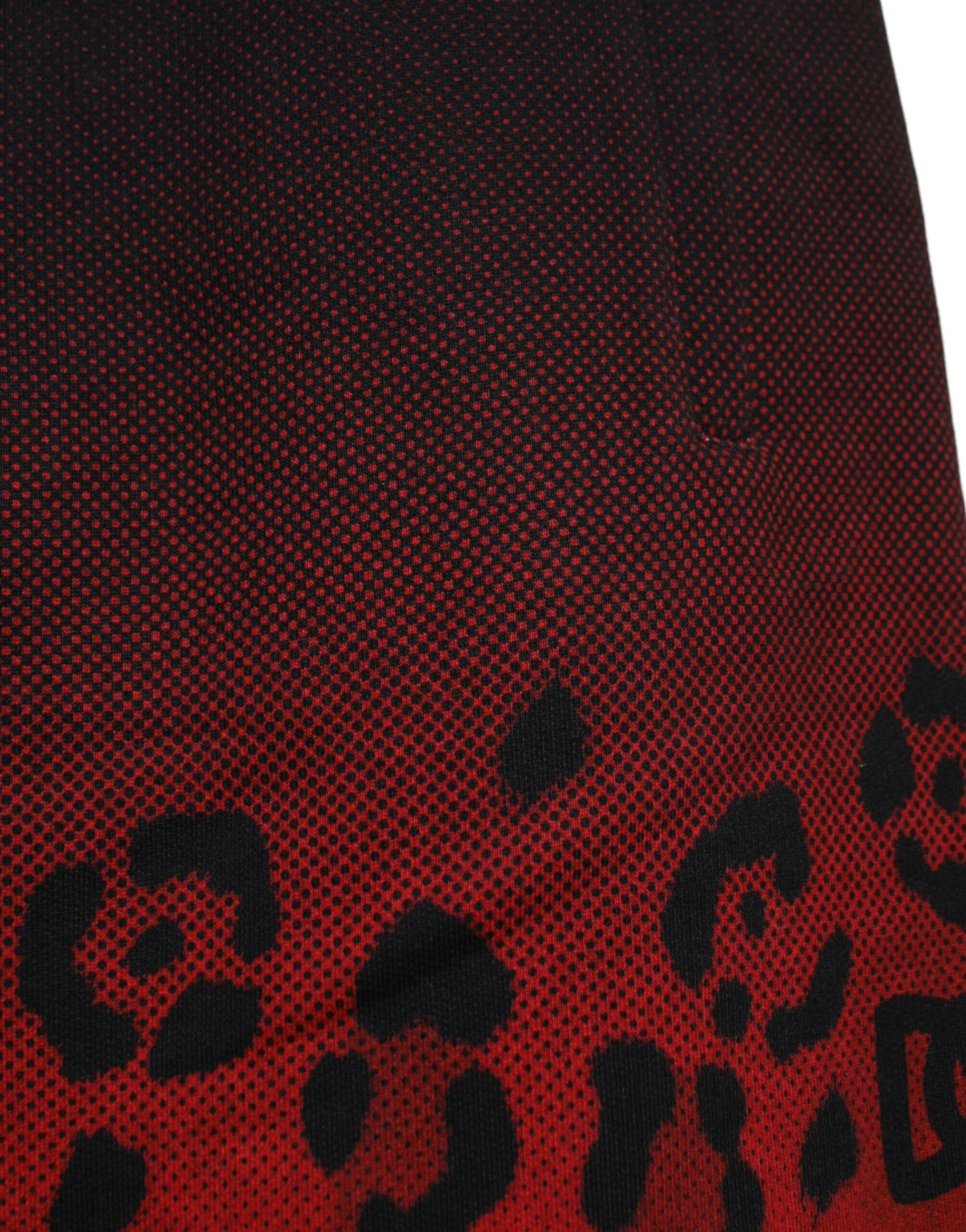 Bermudas de algodón con estampado de leopardo rojo