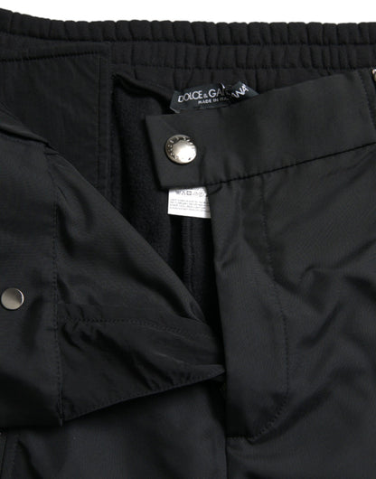 Pantalones ajustados de mezcla de algodón negro