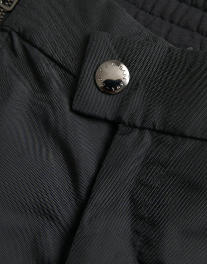 Pantalones ajustados de mezcla de algodón negro