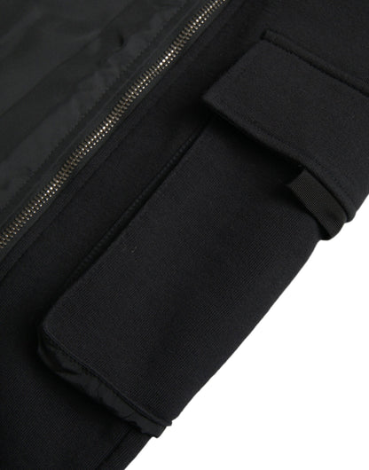 Pantalones ajustados de mezcla de algodón negro