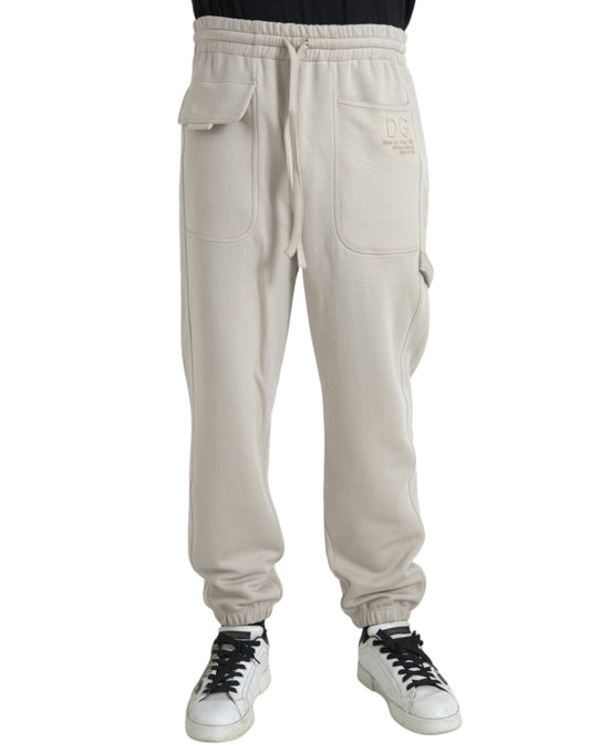 Pantalones deportivos cargo tipo jogger de viscosa color blanco roto