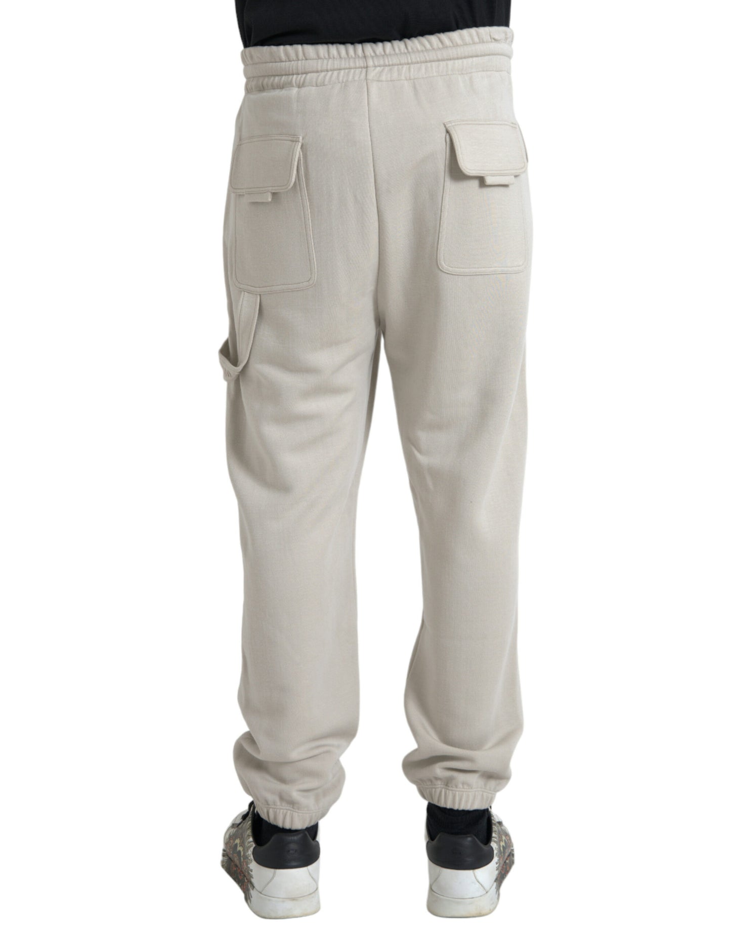 Pantalones deportivos cargo tipo jogger de viscosa color blanco roto