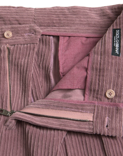 Pantalones pitillo elásticos de algodón y pana morados