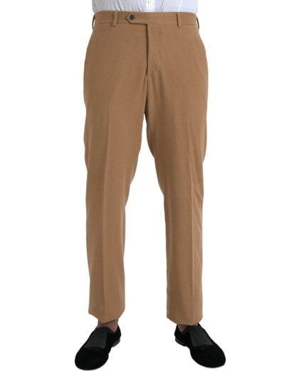 Pantalones de vestir rectos de cachemir beige para hombre