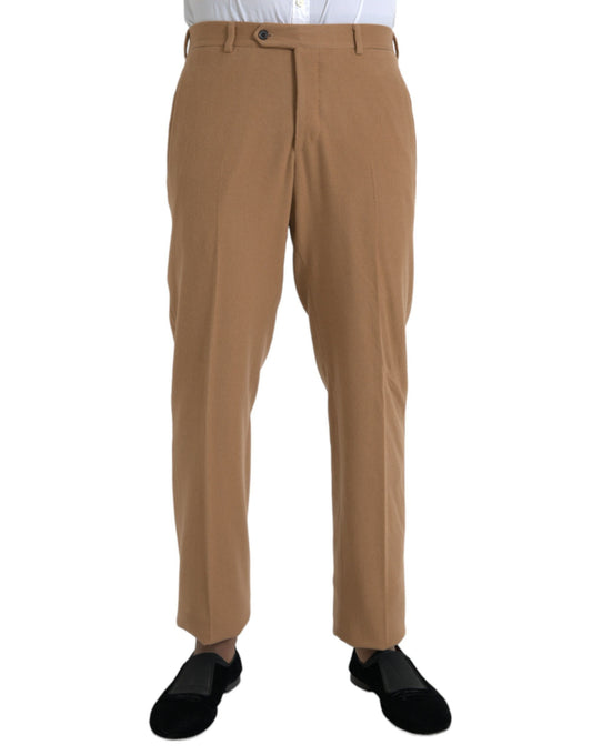 Pantalones de vestir rectos de cachemir beige para hombre