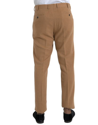 Pantalones de vestir rectos de cachemir beige para hombre