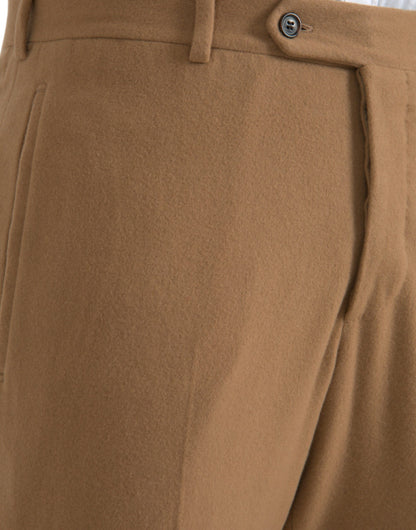 Pantalones de vestir rectos de cachemir beige para hombre