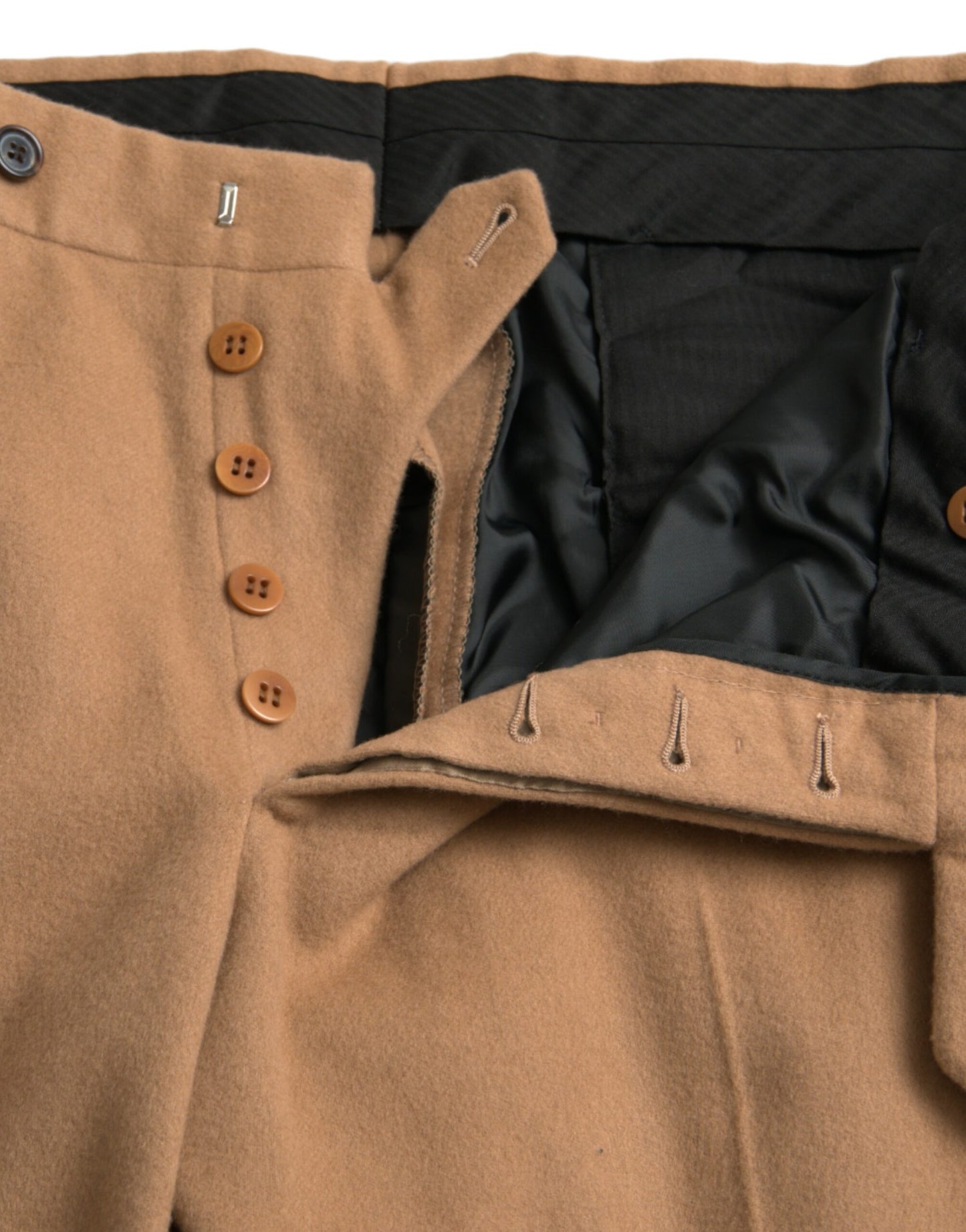 Pantalones de vestir rectos de cachemir beige para hombre