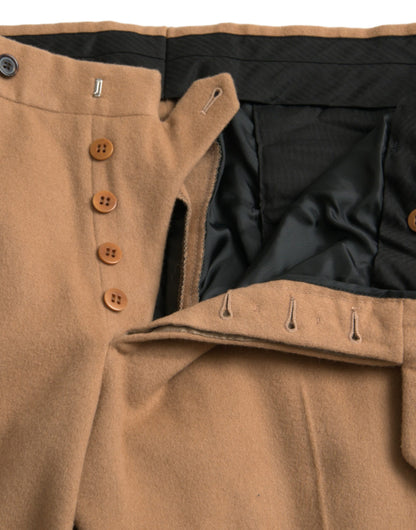 Pantalones de vestir rectos de cachemir beige para hombre