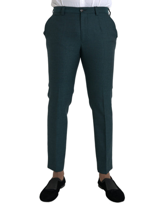 Pantalones de vestir ajustados de lana verde