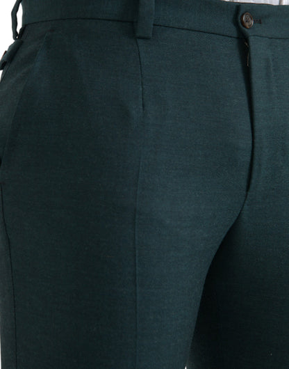 Pantalones de vestir ajustados de lana verde