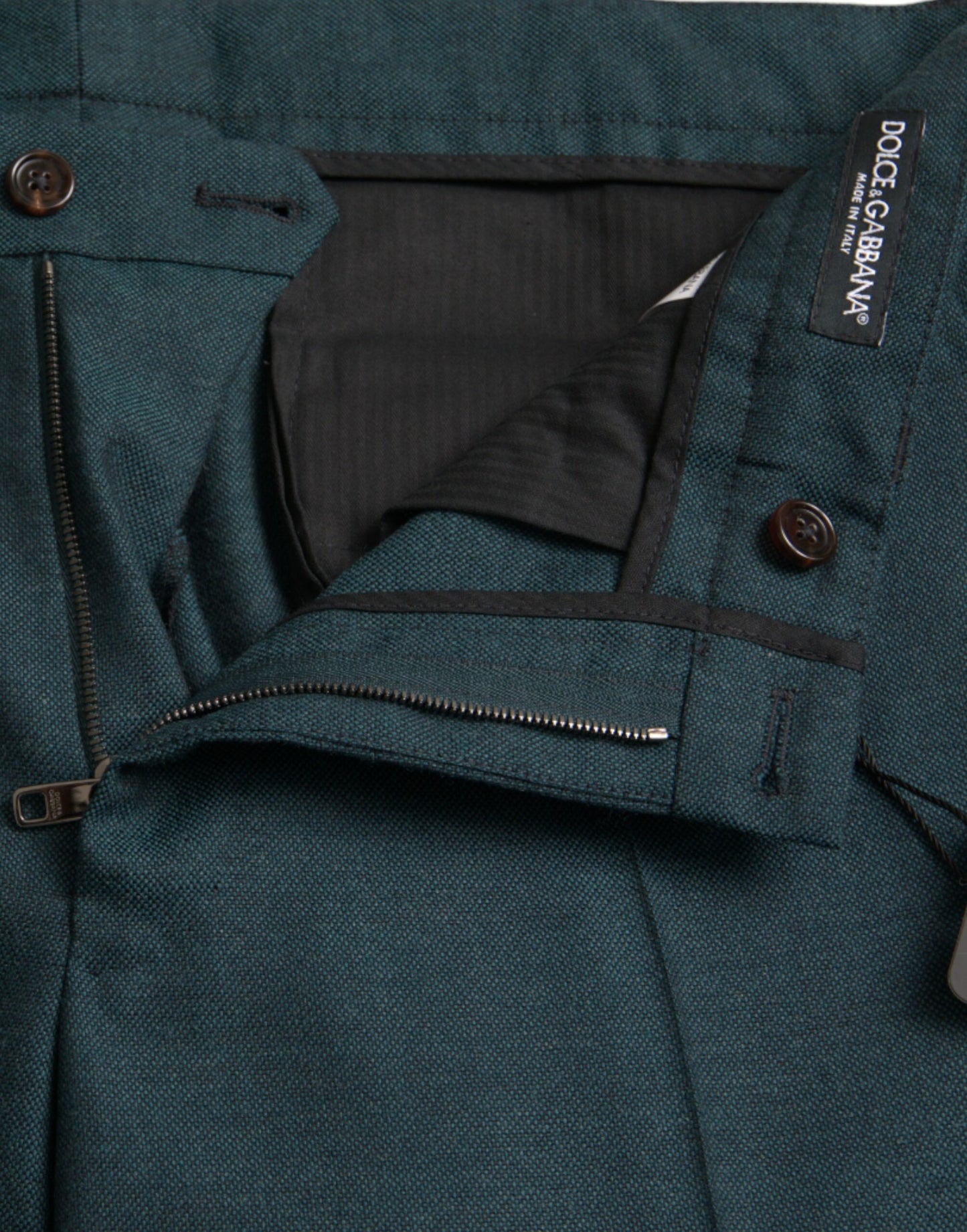 Pantalones de vestir ajustados de lana verde