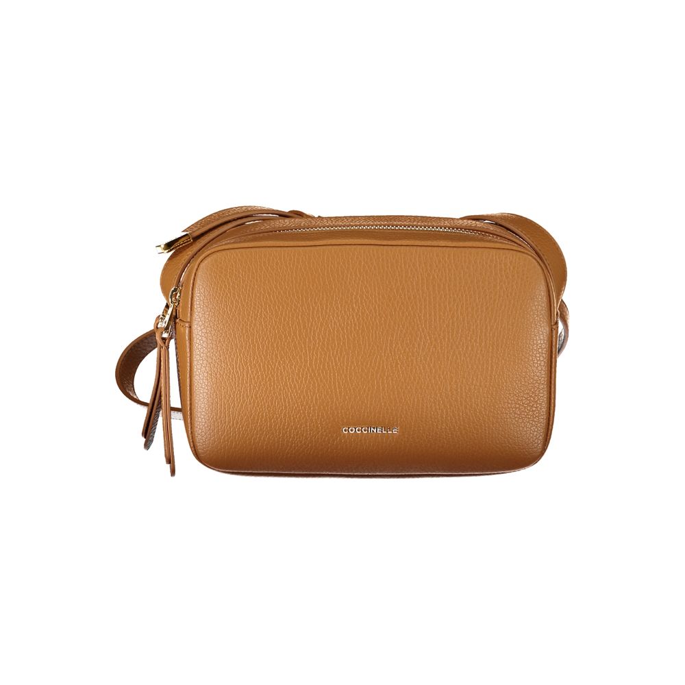 Bolso de mano de cuero marrón