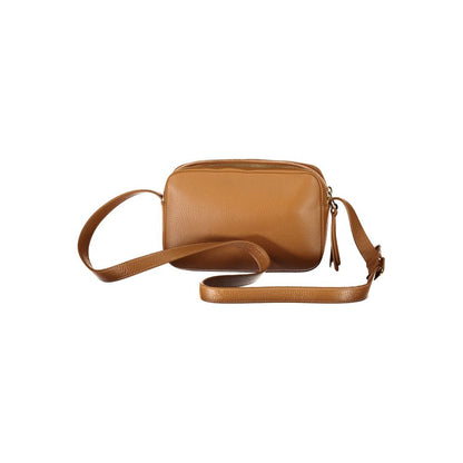 Bolso de mano de cuero marrón