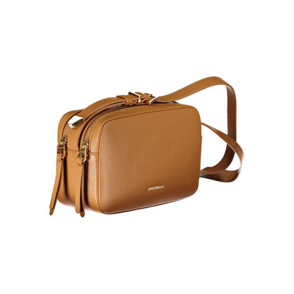 Bolso de mano de cuero marrón
