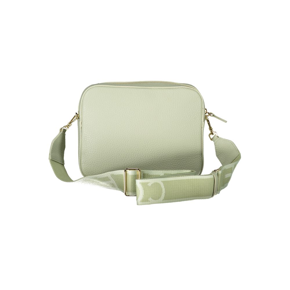Bolso de mano de cuero verde