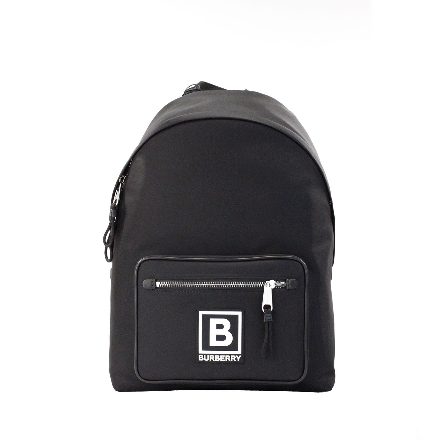 Mochila de hombro de nailon negro con sello de la marca Abbeydale