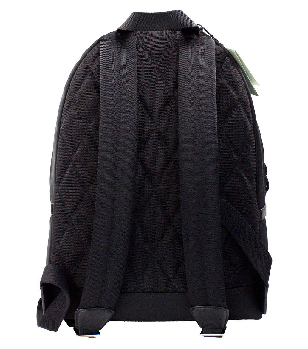Mochila de hombro de nailon negro con sello de la marca Abbeydale
