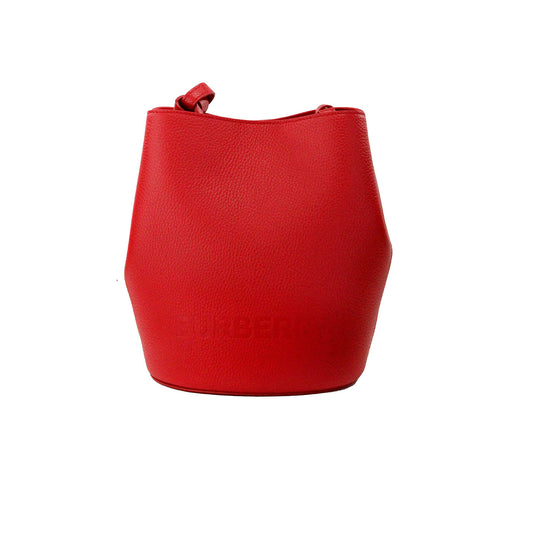 Bolso bandolera pequeño tipo cubo de piel granulada roja Lorne