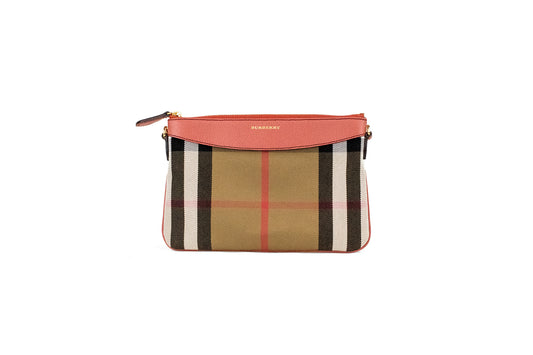 Bolso bandolera Peyton House Check Derby de piel granulada color rojo canela