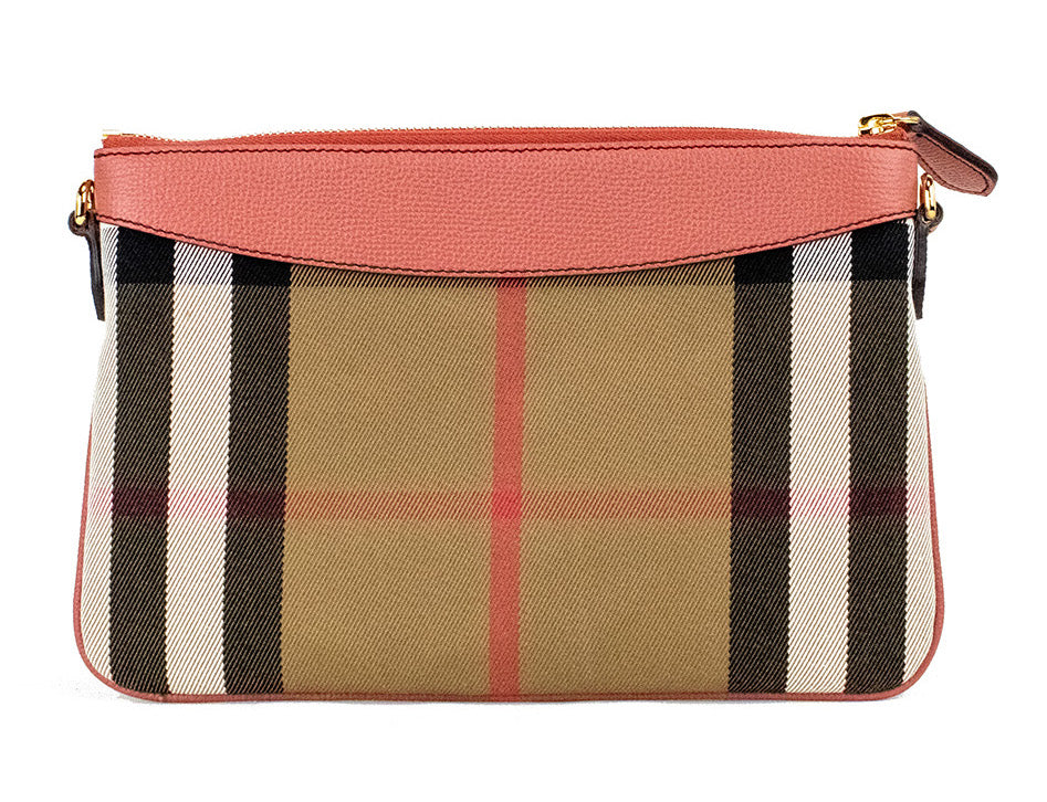 Bolso bandolera Peyton House Check Derby de piel granulada color rojo canela