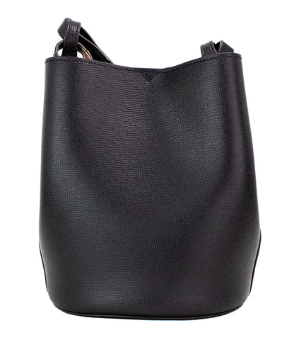 Bolso de mano Lorne pequeño tipo cubo de piel con cuadros Haymarket en negro