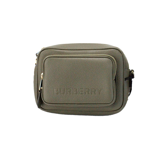 Bolso bandolera pequeño para cámara de piel granulada verde helecho oscuro de marca