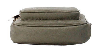 Bolso bandolera pequeño para cámara de piel granulada verde helecho oscuro de marca