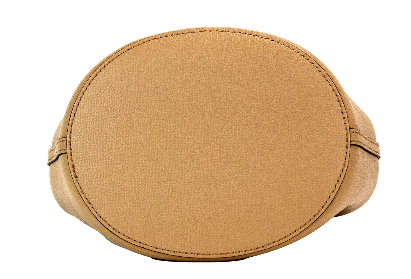 Bolso de mano tipo cubo Lorne pequeño de piel con cuadros Haymarket en color camello