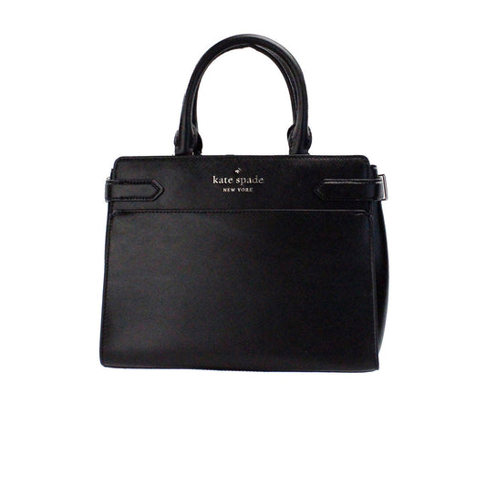 Bolso bandolera Staci mediano de piel saffiano negra