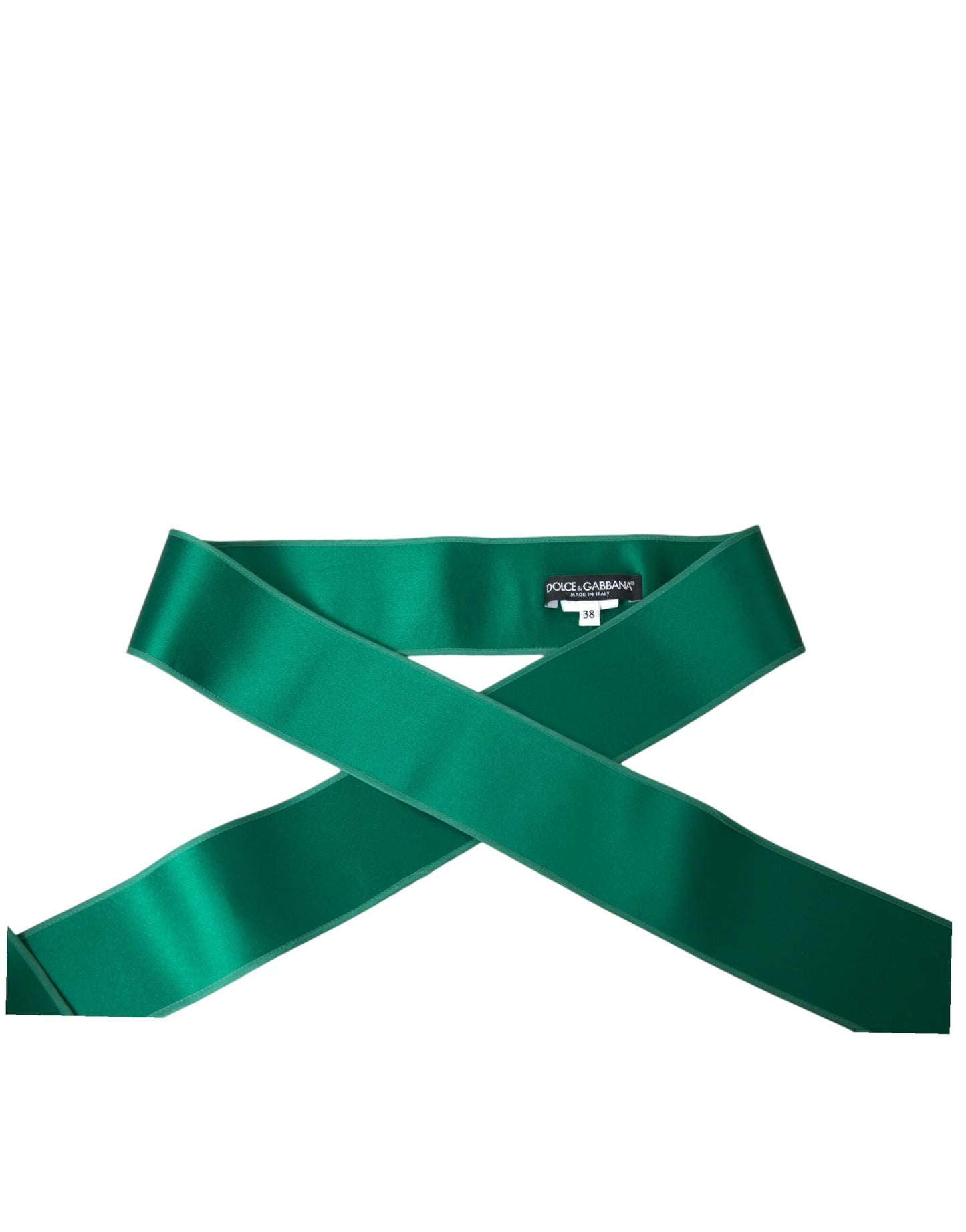 Cinturón de satén de seda verde para mujer