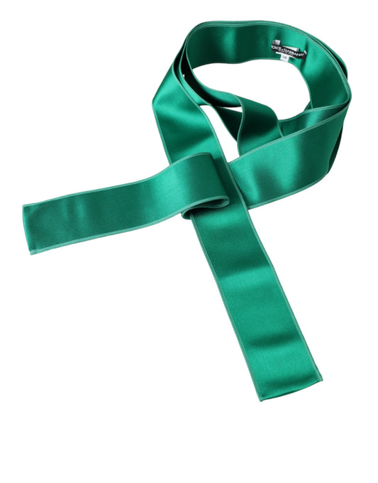 Cinturón de satén de seda verde para mujer