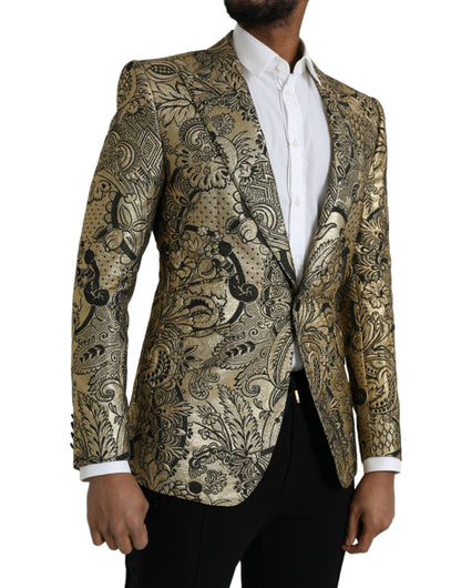 Blazer de botonadura sencilla en jacquard SICILIA dorado