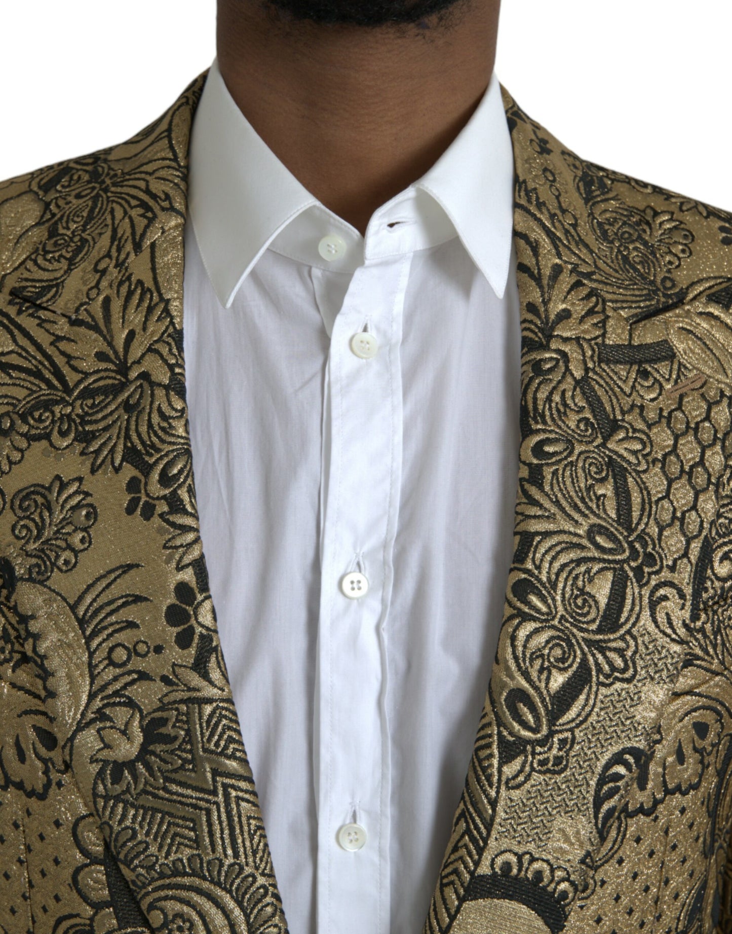 Blazer de botonadura sencilla en jacquard SICILIA dorado