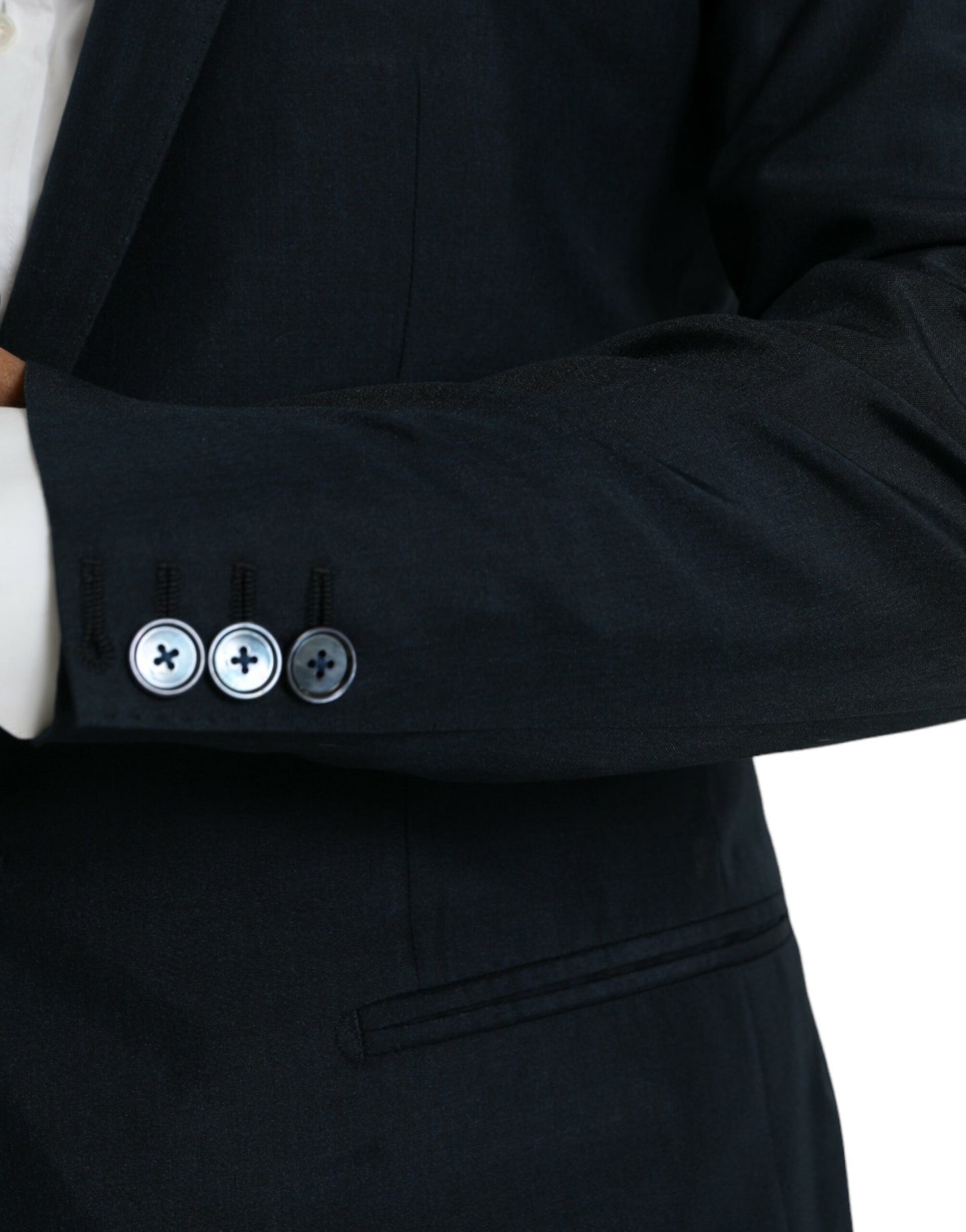 Blazer de botonadura sencilla con muesca azul GOLD