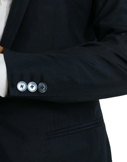 Blazer de botonadura sencilla con muesca azul GOLD