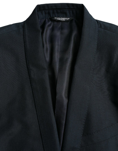 Blazer de botonadura sencilla con muesca azul GOLD