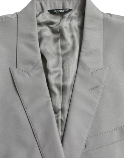 Blazer de lana gris con botonadura sencilla