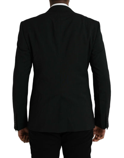 Blazer de botonadura sencilla con chal azul MARTINI