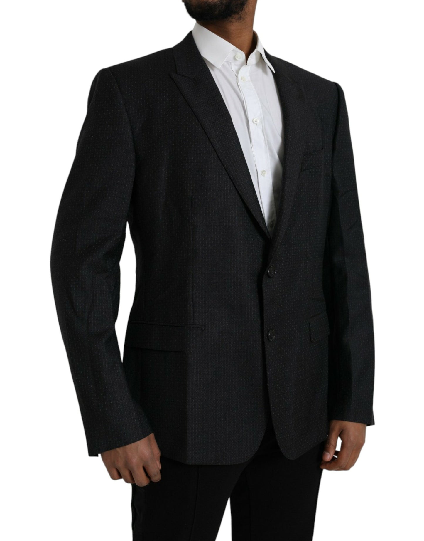 Blazer de lana negra MARTINI con botonadura sencilla