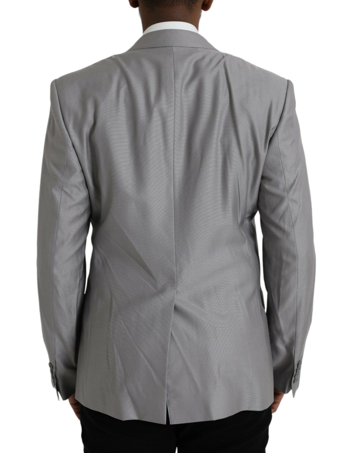 Blazer de lana gris con botonadura sencilla